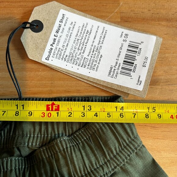prAna Men's Double Peak E-Waist SMALL/ 8"L Hiking Short in Cargo Green - Picture 6 of 6